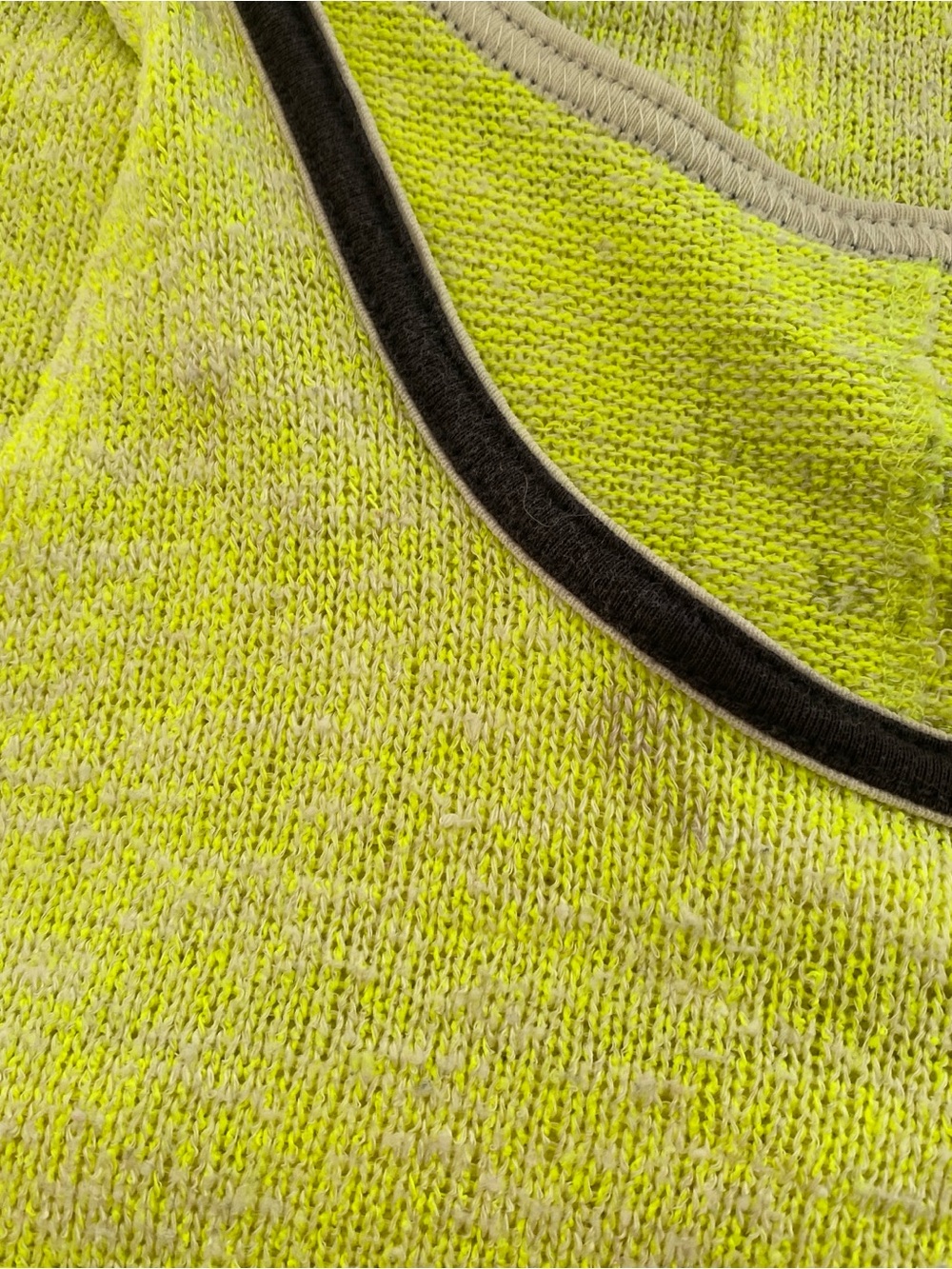 Free People Sporty Beachy Neon Yellow Marl Knit Racerback Tank Top xs - Picture 5 of 13
